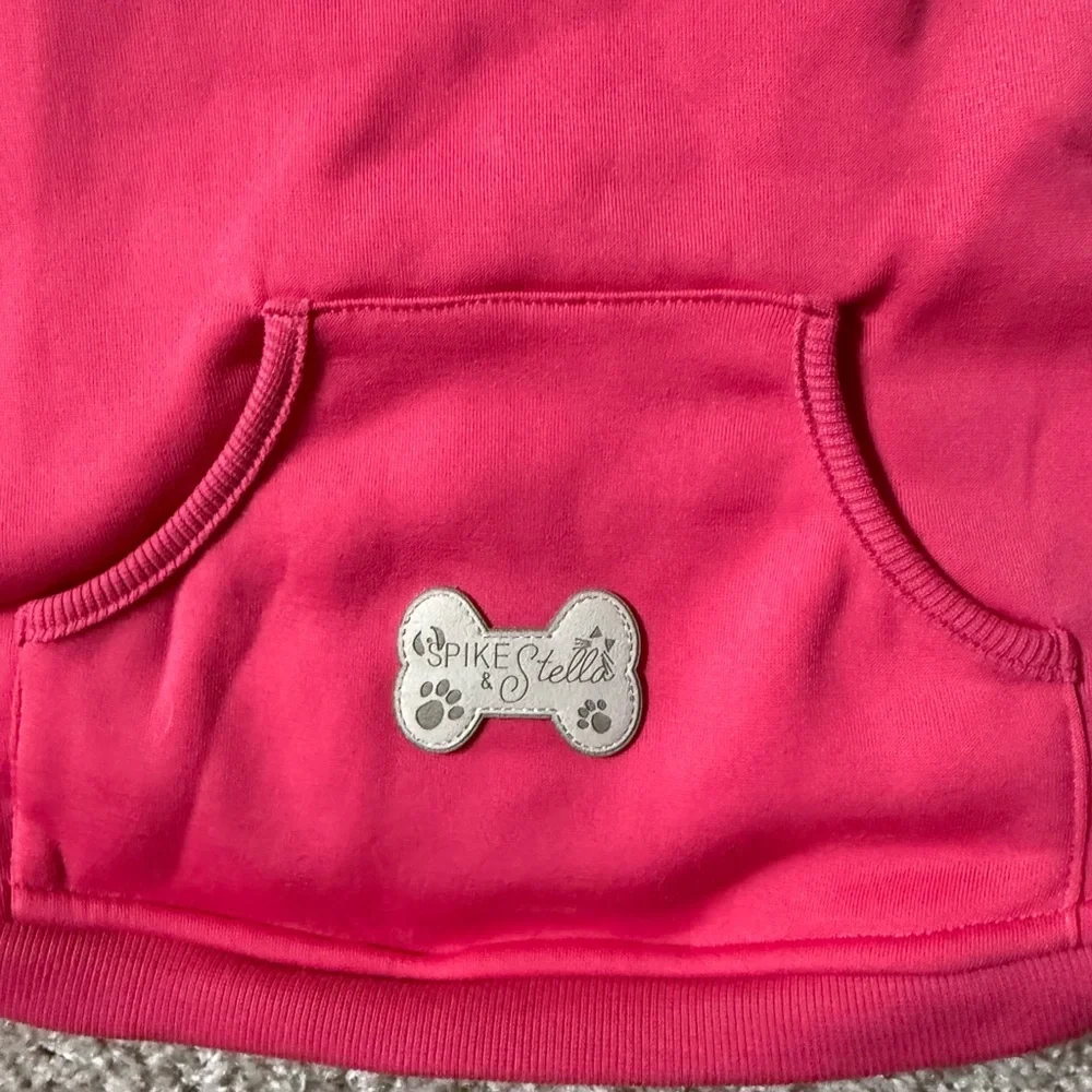 Pink Spike & Stella Dog Hoodie – Like New Cozy Pet Sweatshirt